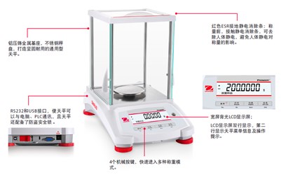 奧豪斯電子天平PWN423ZH/E 外部校準/出口型